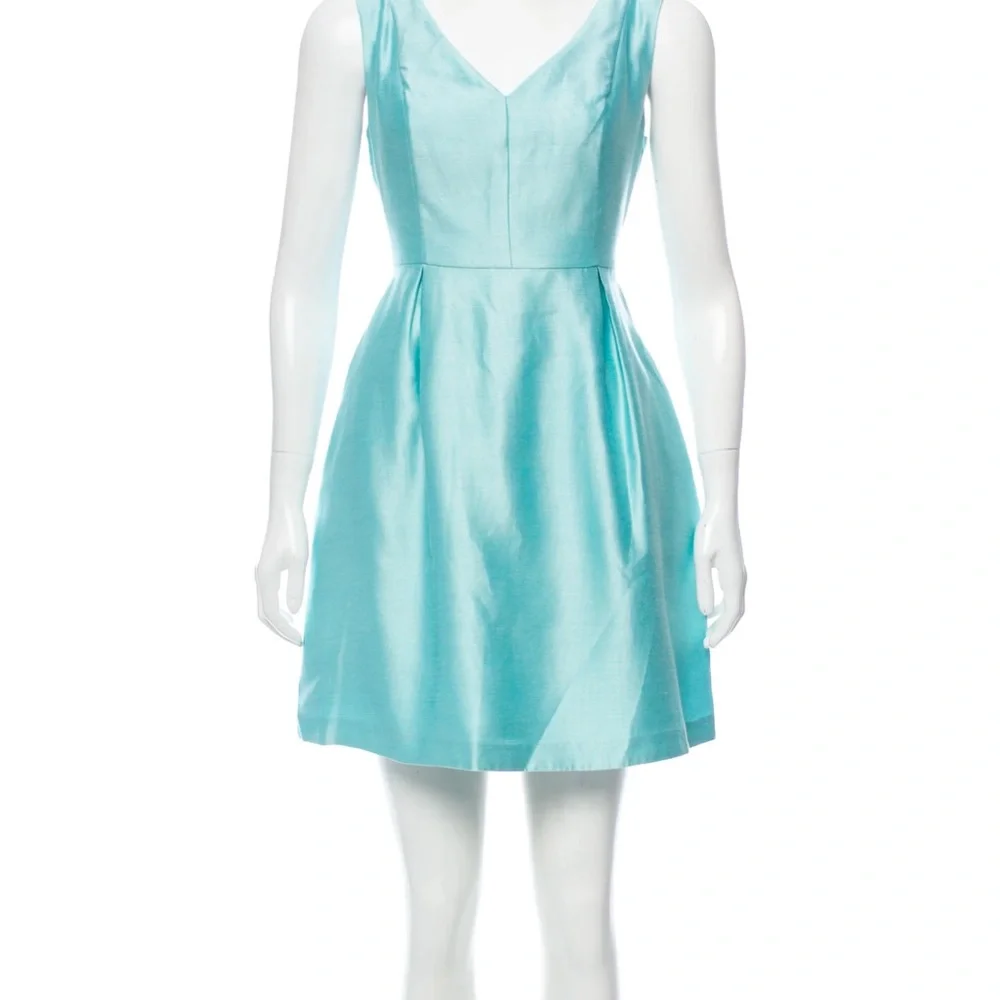 Kate Spade Susannah Blue V-Neck Sleeveless Fit-and-Flare Dress